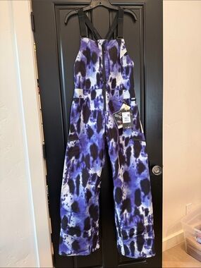 Burton Purple & Black Tie-Dye Snow Bib Jumpsuit